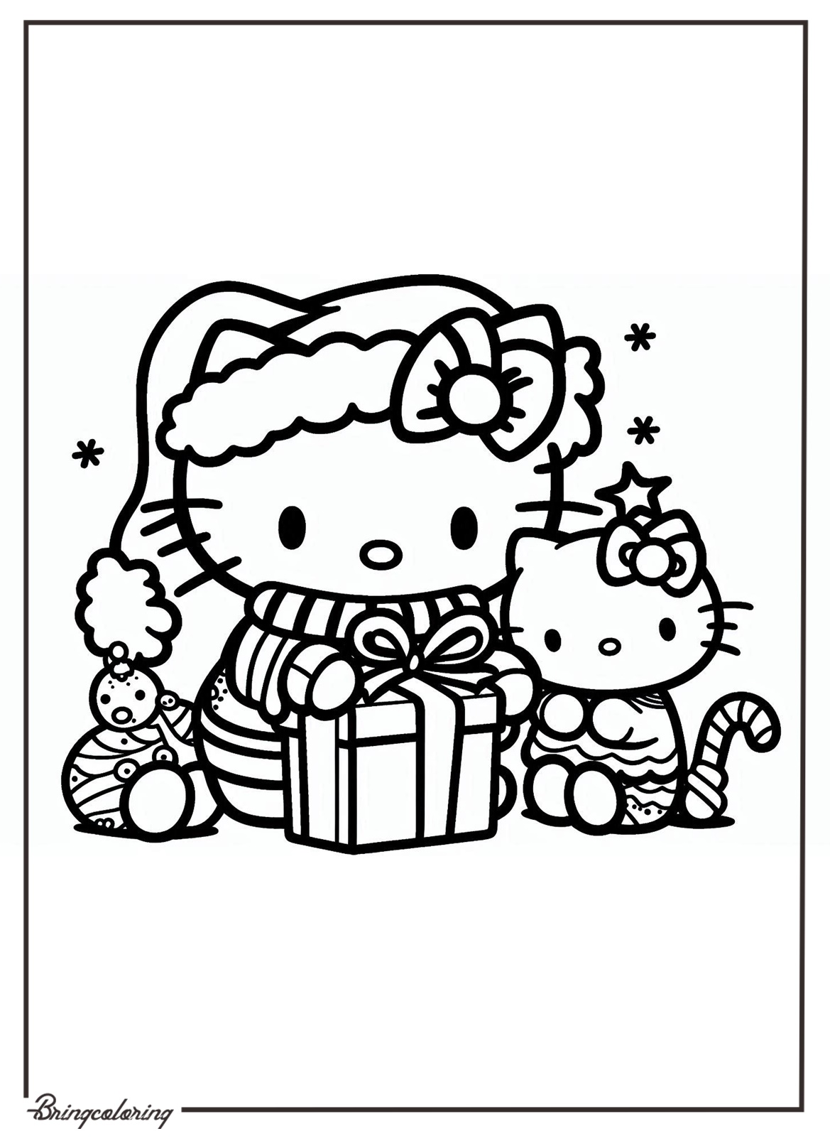 Hello Kitty Celebrate Christmas Coloring Online Pages bringcoloring.com