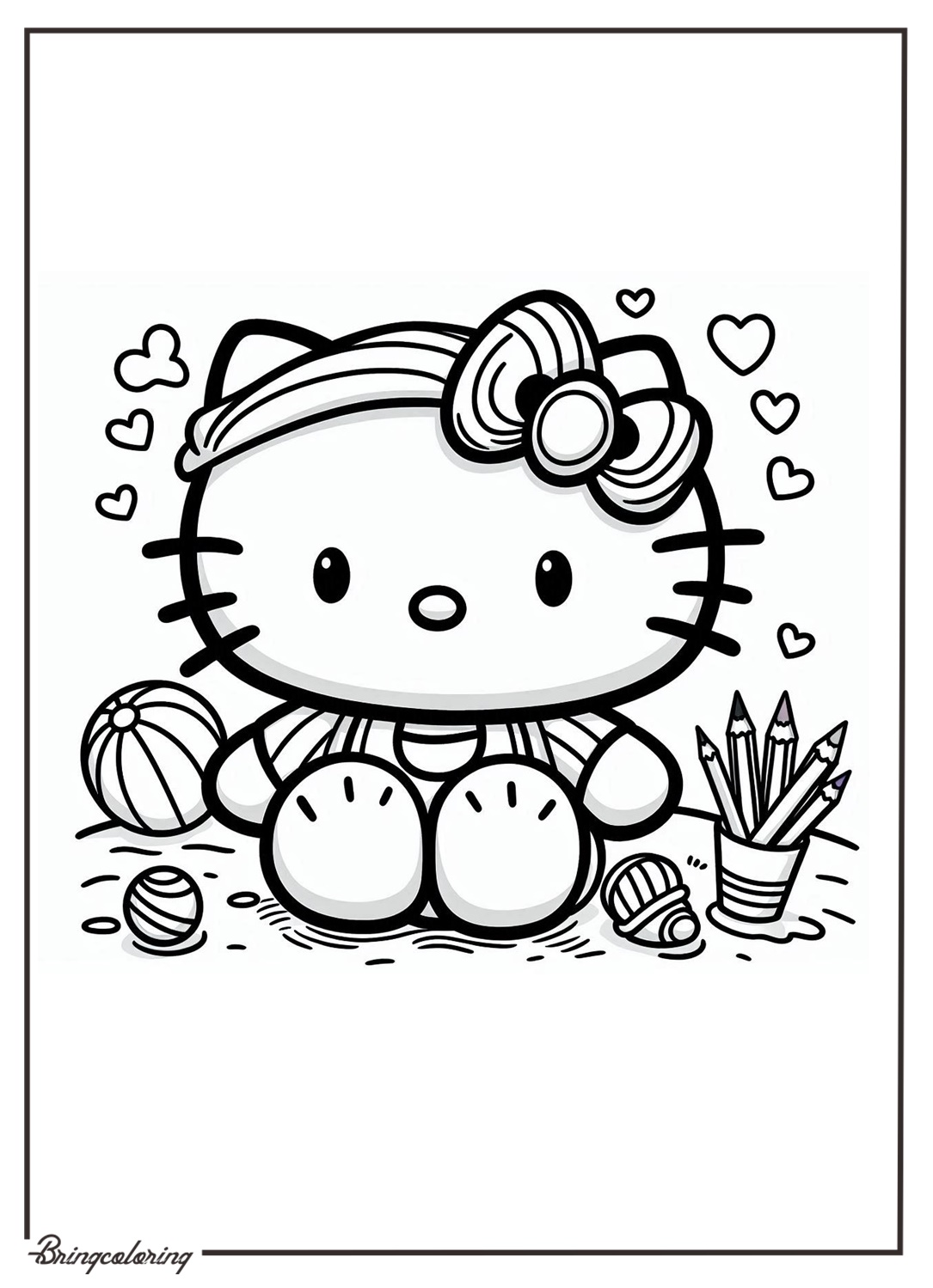 Hello Kitty Coloring Online Pages for Kids bringcoloring.com