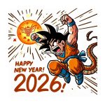 Image of Dragon Ball Say Happy New Year 2026 Coloring