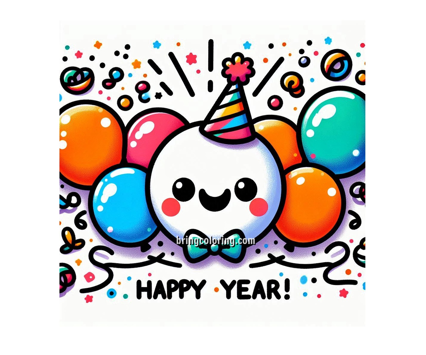 Celebrate with Joy Using Happy New Year Coloring Pages for Kids! 1 Image of Happy New Year Coloring