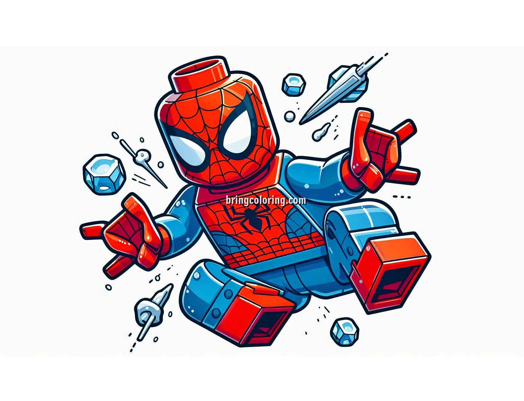 LEGO Spiderman Coloring Pages for Kids 6 Image of Lego spiderman coloring