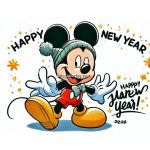 Mickey Mouse Wishes You a Happy New Year Coloring Pages Image of Mickey Mouse Celebrate Happy New Year 2026 Coloring