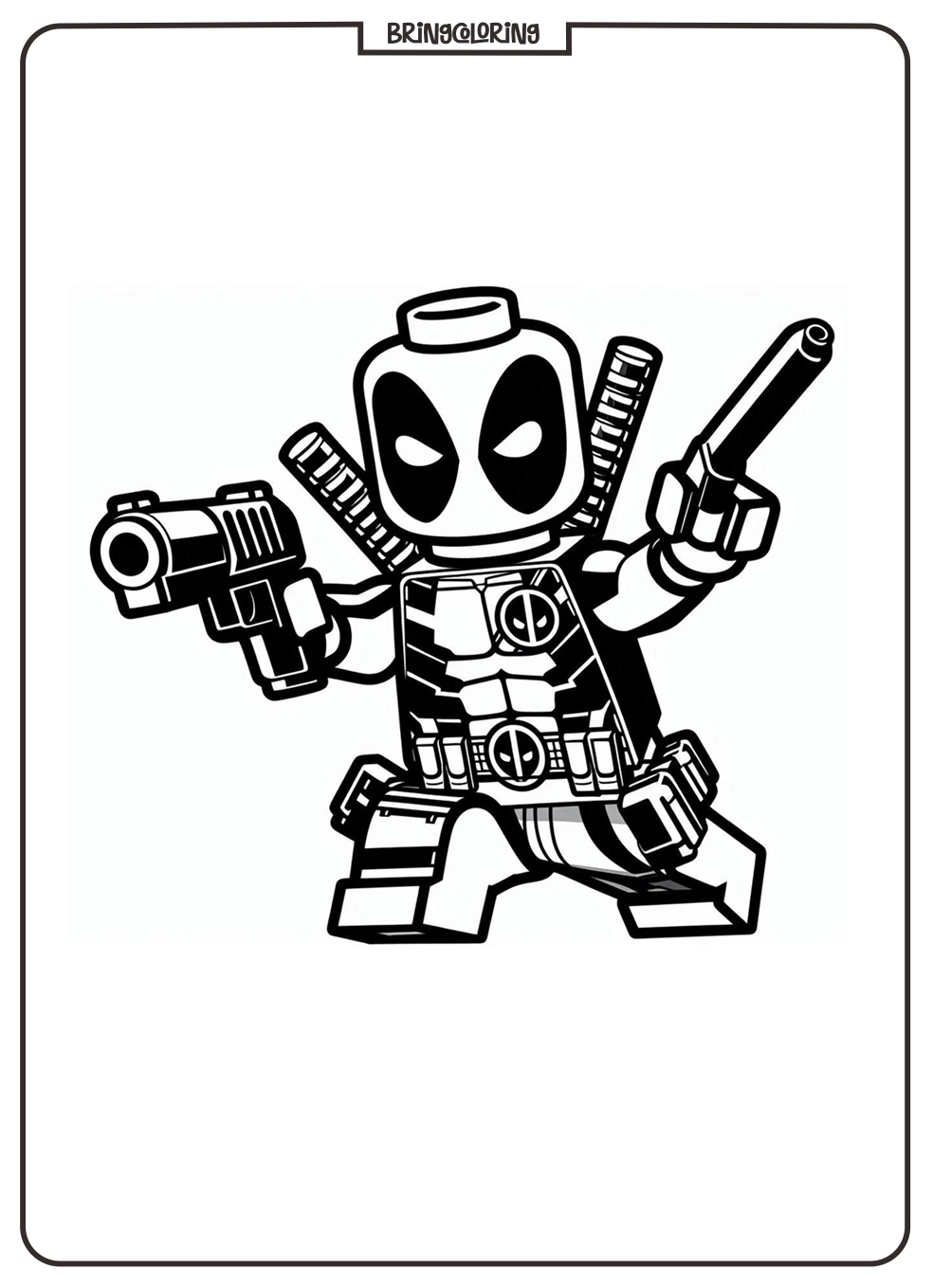 Get Ready for Fun with the LEGO Deadpool Coloring Pages! 1 Lego Deadpool Coloring Online Page bringcoloring.com