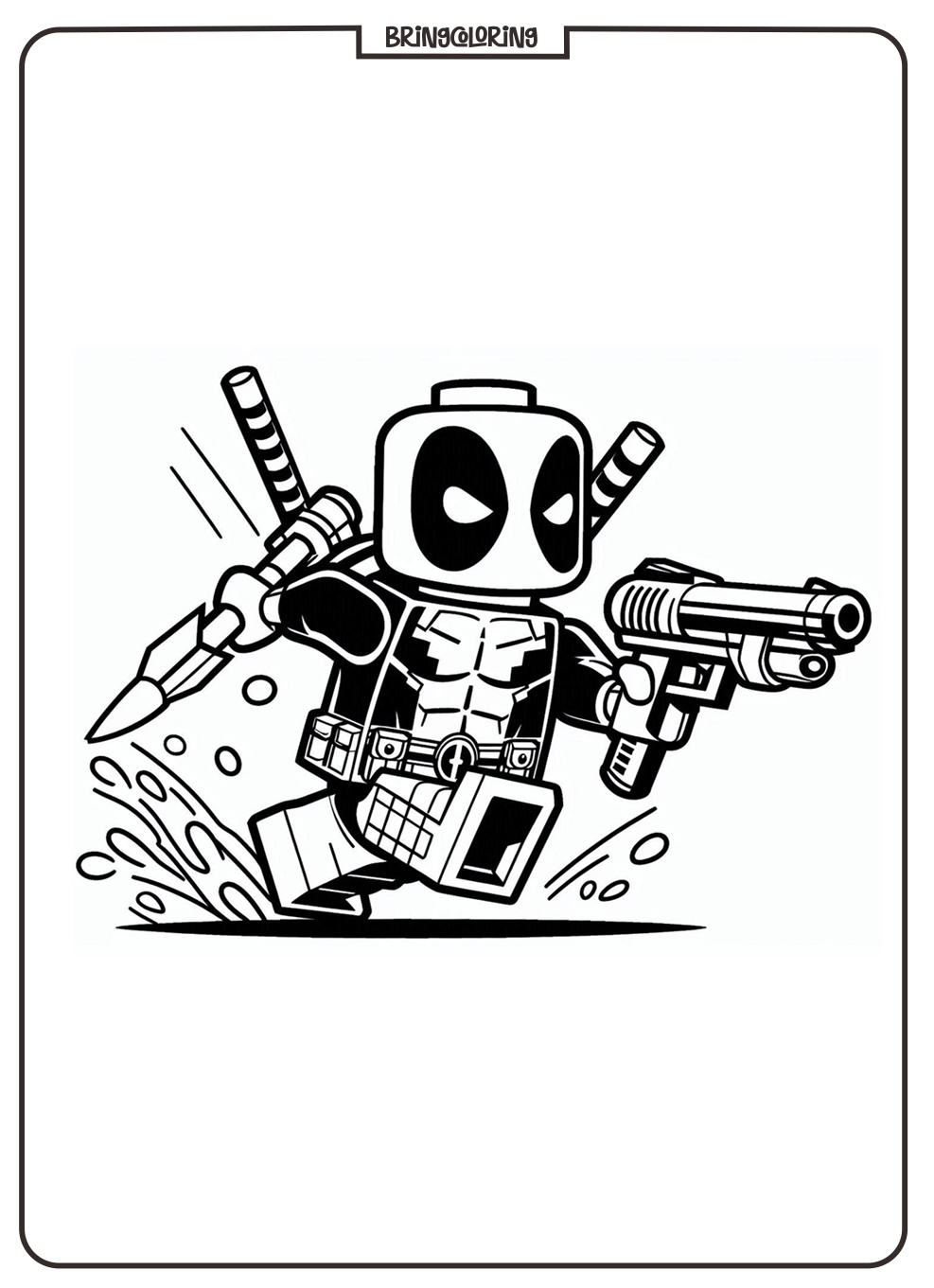 Get Ready for Fun with the LEGO Deadpool Coloring Pages! 2 Lego Deadpool Coloring Online Pages for Kids bringcoloring.com