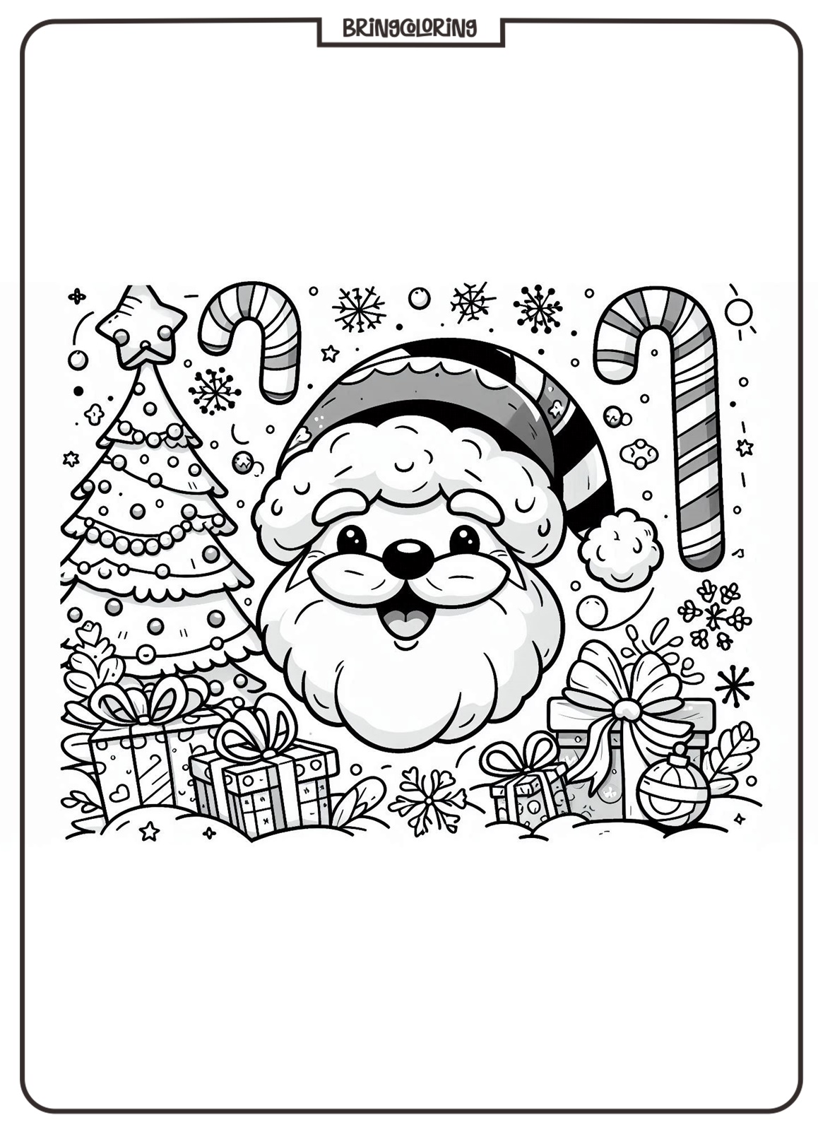 Santa Celebrates Chismast Eve Coloring Online Pages bringcoloring.com