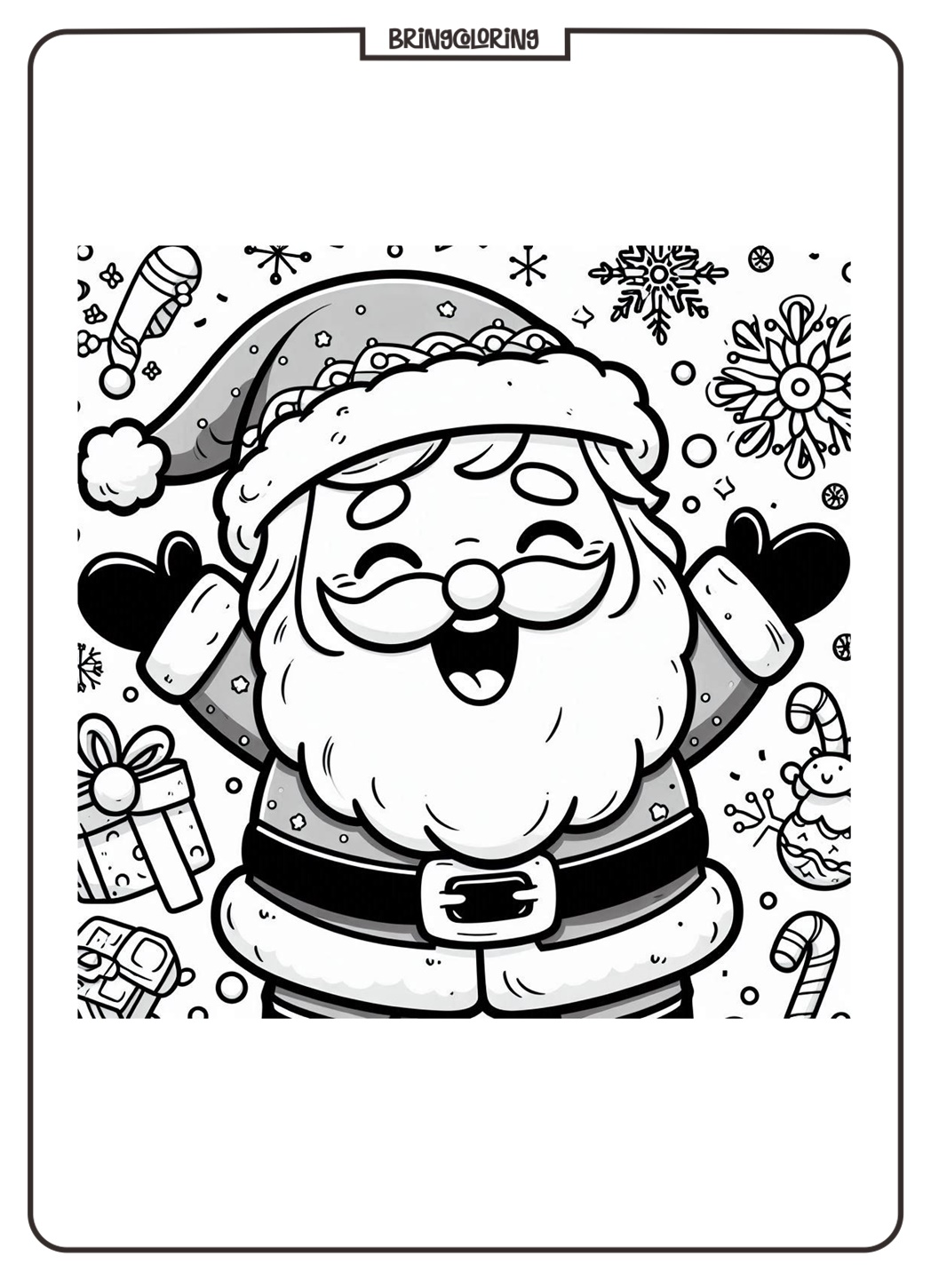 Santa Celebrates Chismast Eve Coloring Online bringcoloring.com