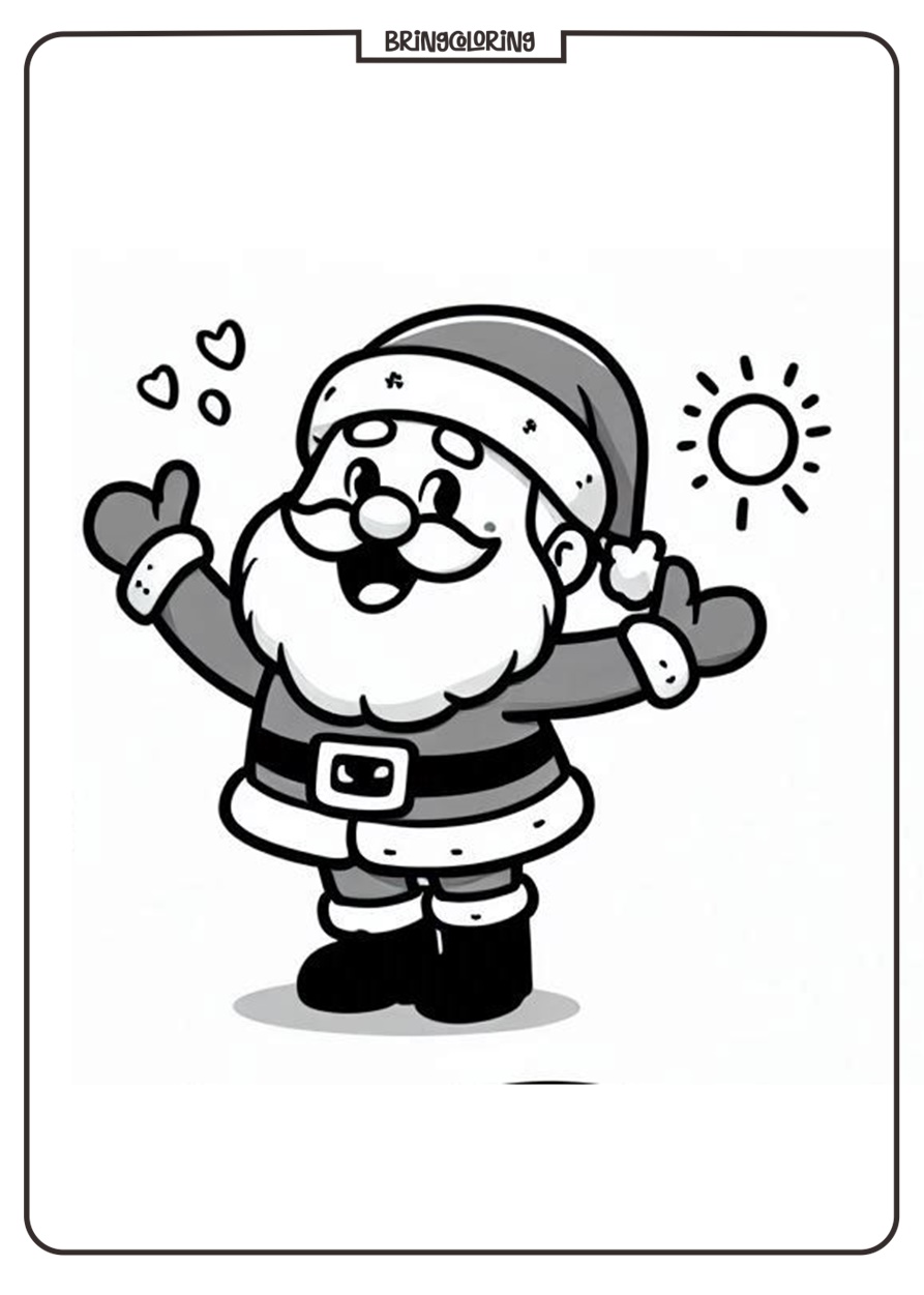 Santa Celebrates Chismast Eve Coloring Page bringcoloring.com