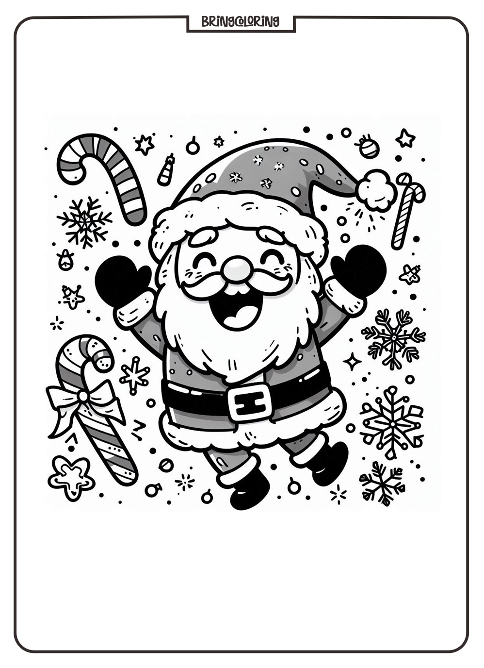 Santa Celebrates Chismast Eve Coloring Pages bringcoloring.com