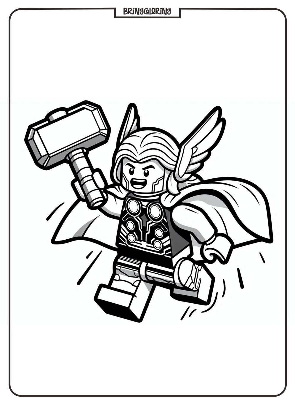 Thor Lego Coloring Page bringcoloring.com