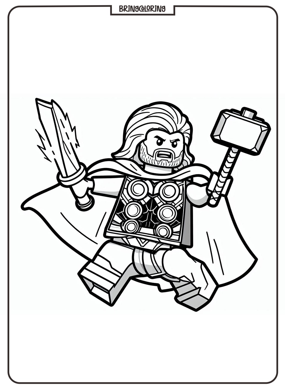 Thor Lego Coloring Pages bringcoloring.com