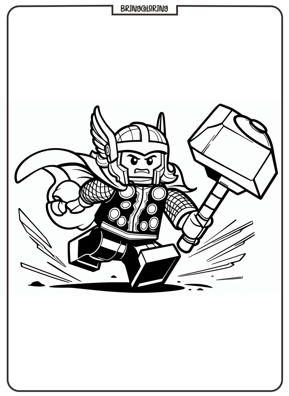 Thor Lego Coloring Pages for Kids bringcoloring.com