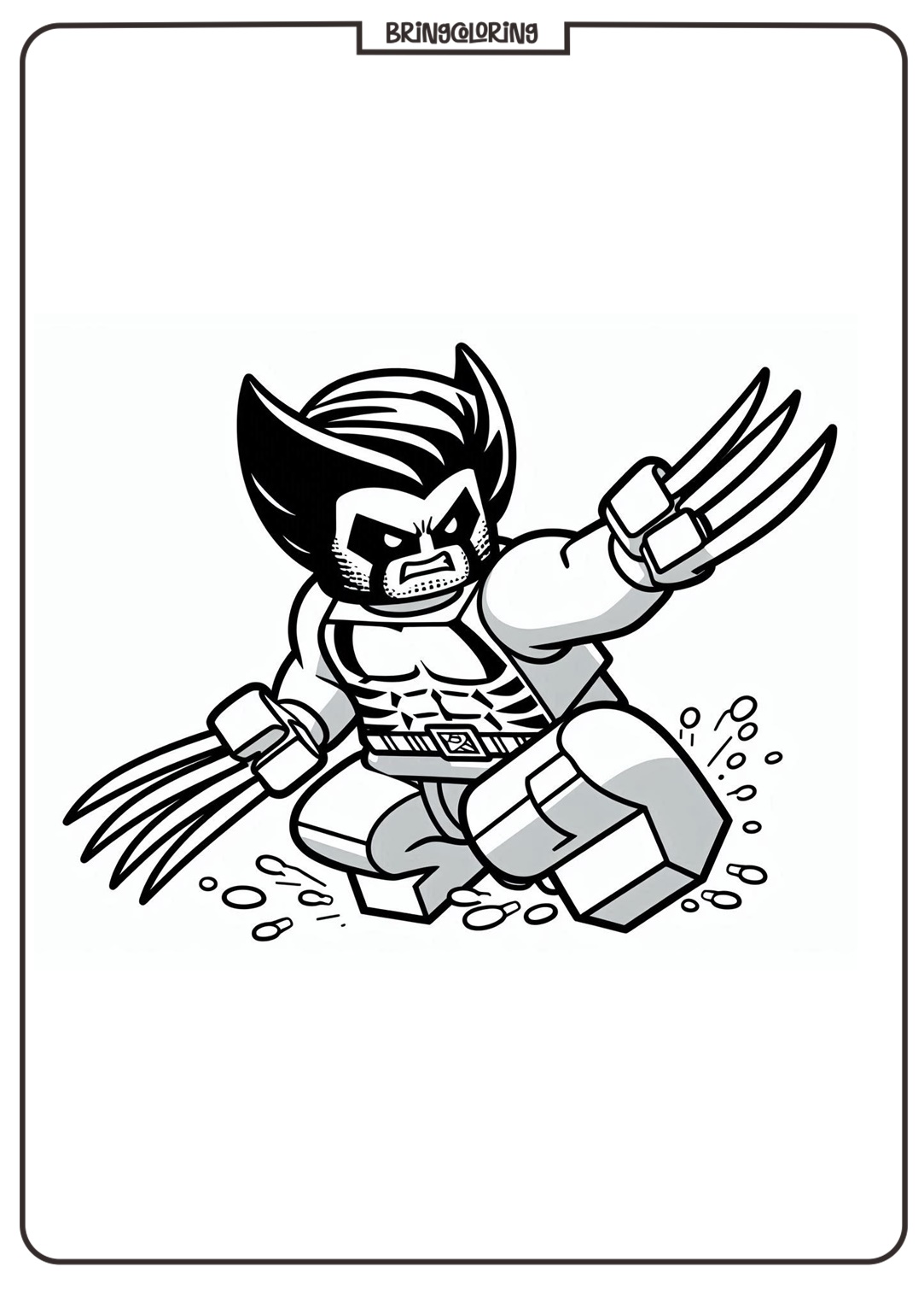 Let’s Color LEGO Wolverine! 2 Wolverine Lego Coloring Online Pages bringcoloring.com