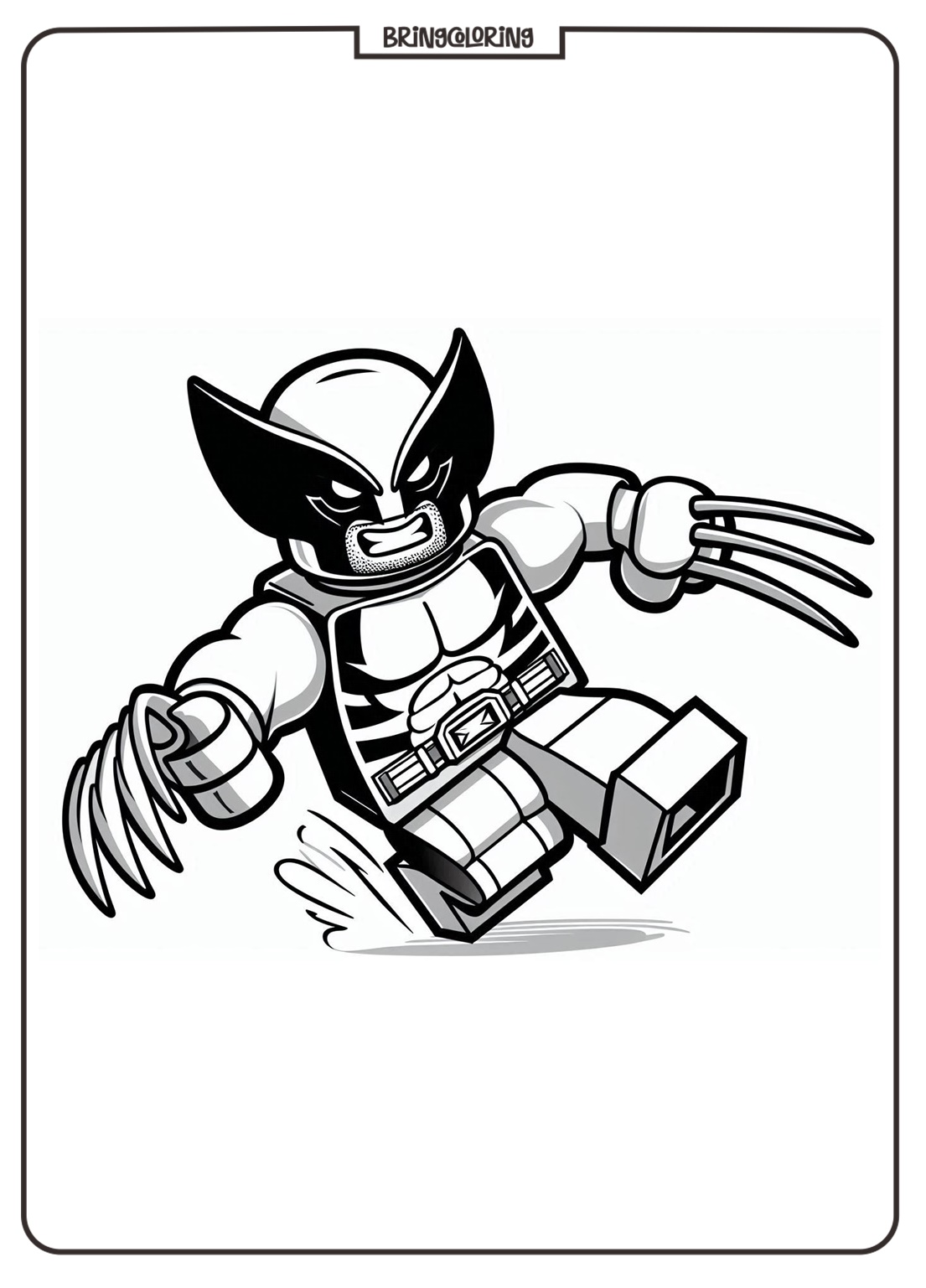 Let’s Color LEGO Wolverine! 3 Wolverine Lego Coloring Page bringcoloring.com