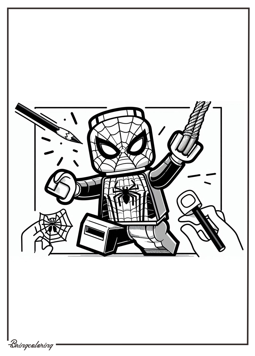 LEGO Spiderman Coloring Pages for Kids 2 bringcoloring.com Lego spiderman coloring pages for kids