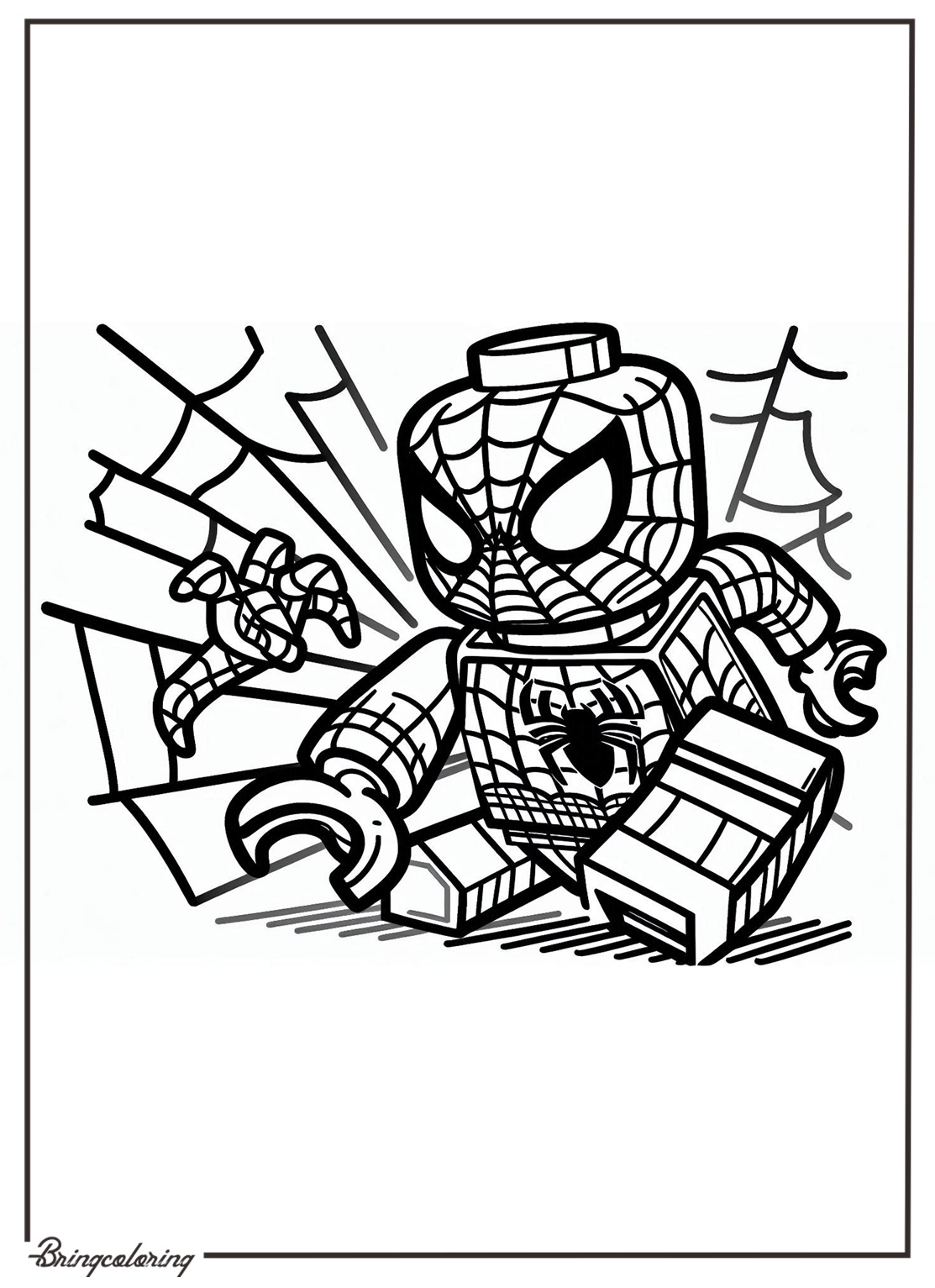 LEGO Spiderman Coloring Pages for Kids 3 bringcoloring.com Lego spiderman coloring pages