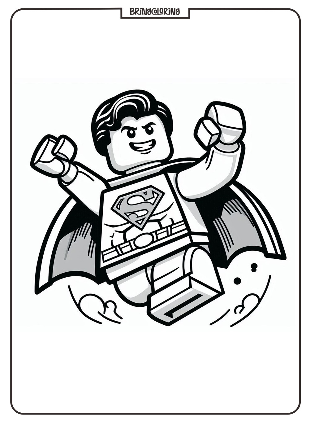 bringcoloring.com Lego superman coloring online page
