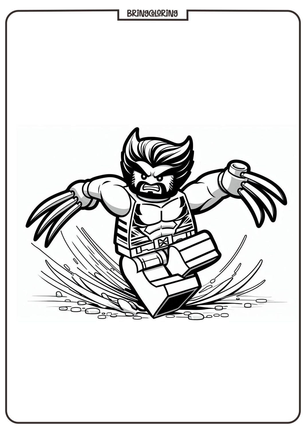 Let’s Color LEGO Wolverine! 1 bringcoloring.com Wolverine Lego Coloring Pages for Kids