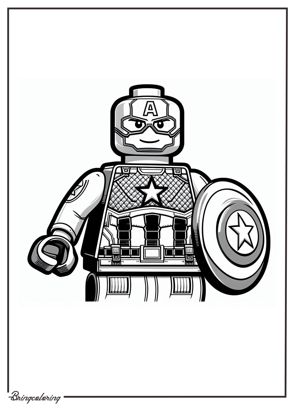 The LEGO Captain America Coloring Pages for Kids 8 captain america lego coloring online page for kid bringcoloring.com