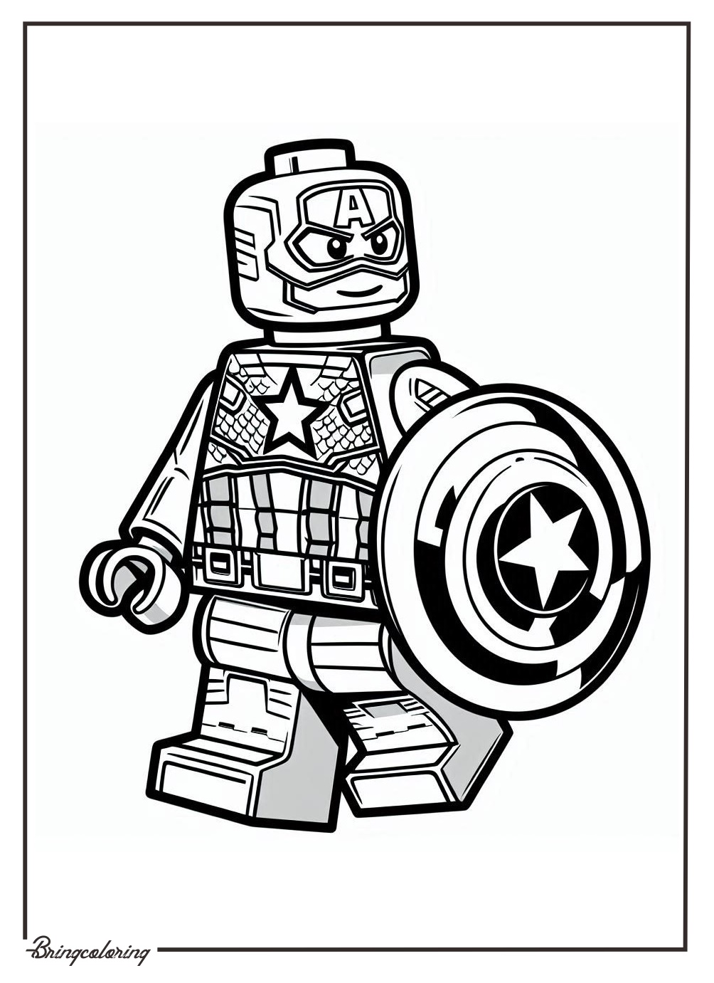 The LEGO Captain America Coloring Pages for Kids 1 captain america lego coloring online page for kids bringcoloring.com