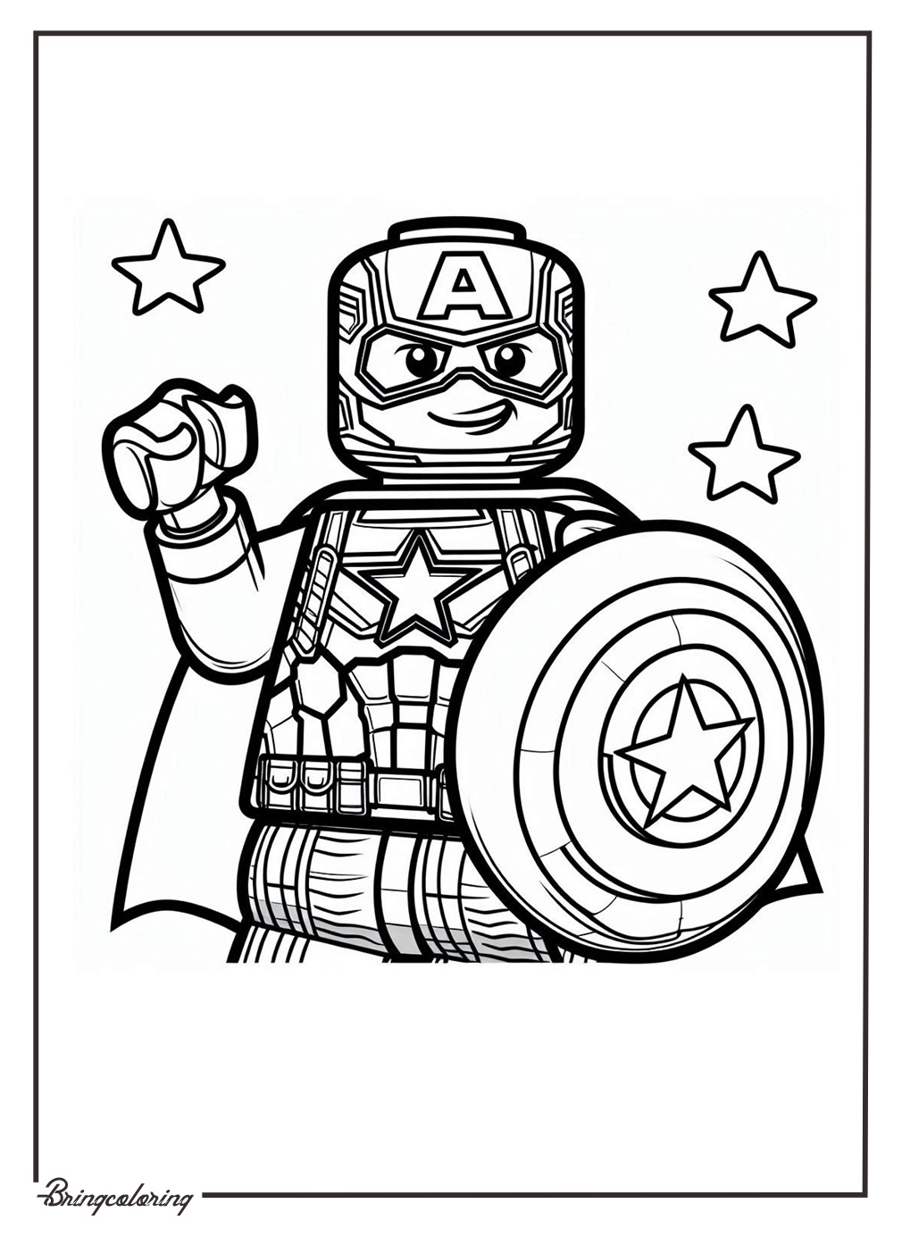 The LEGO Captain America Coloring Pages for Kids 2 captain america lego coloring online pages bringcoloring.com