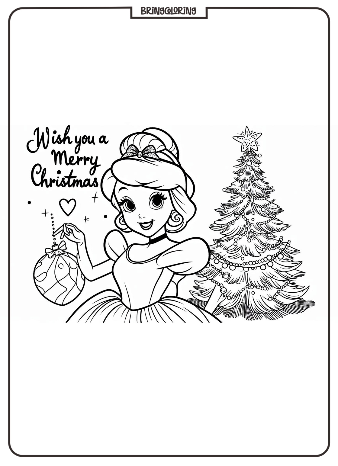 cinderella merry christmas coloring pages bringcoloring.com