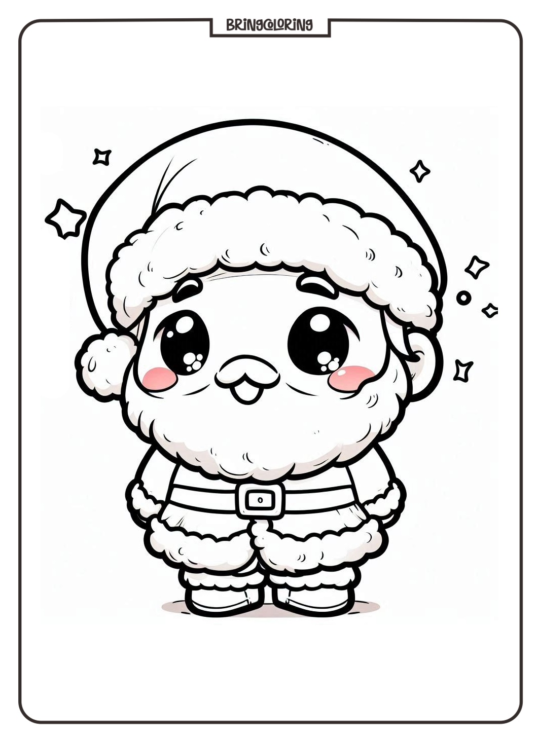 cute chibi santa coloring online page bringcoloring.com