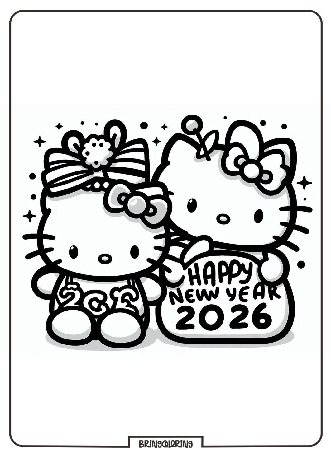 Hello Kitty Celebrate Happy New Year 2026 Coloring Pages for Kids 4 hello kitty celebrate happy new year 2026 coloring pages bringcoloring.com