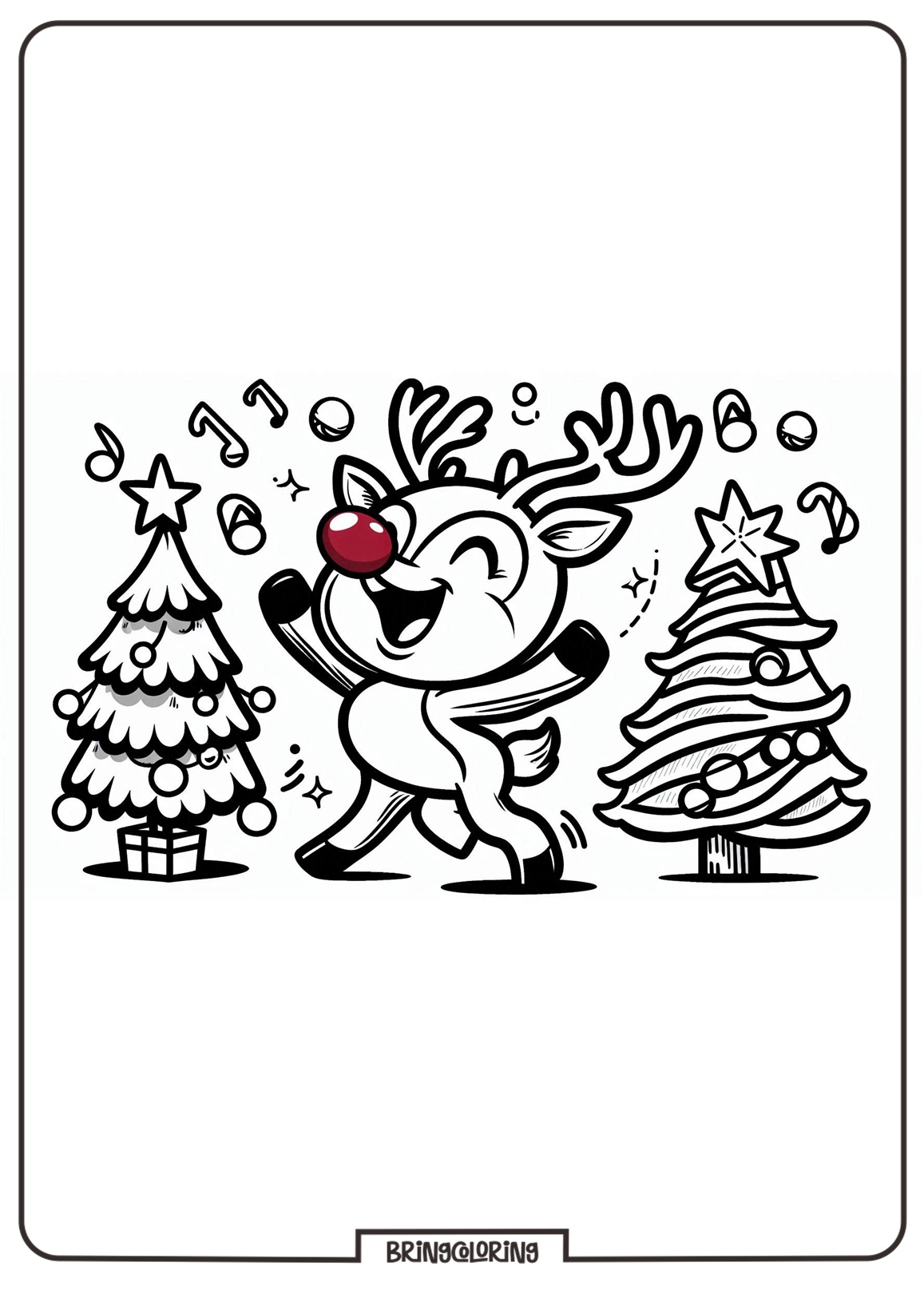 rudolph celebrates merry christmas coloring online pages bringcoloring.com