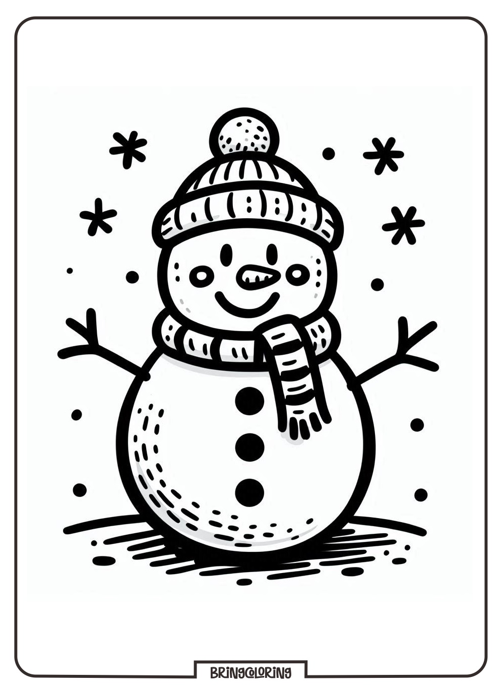 snowman coloring online page bringcoloring.com