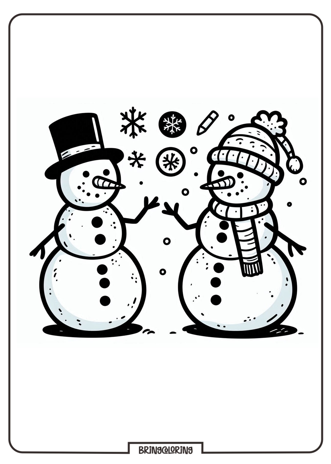 snowman coloring online pages bringcoloring.com