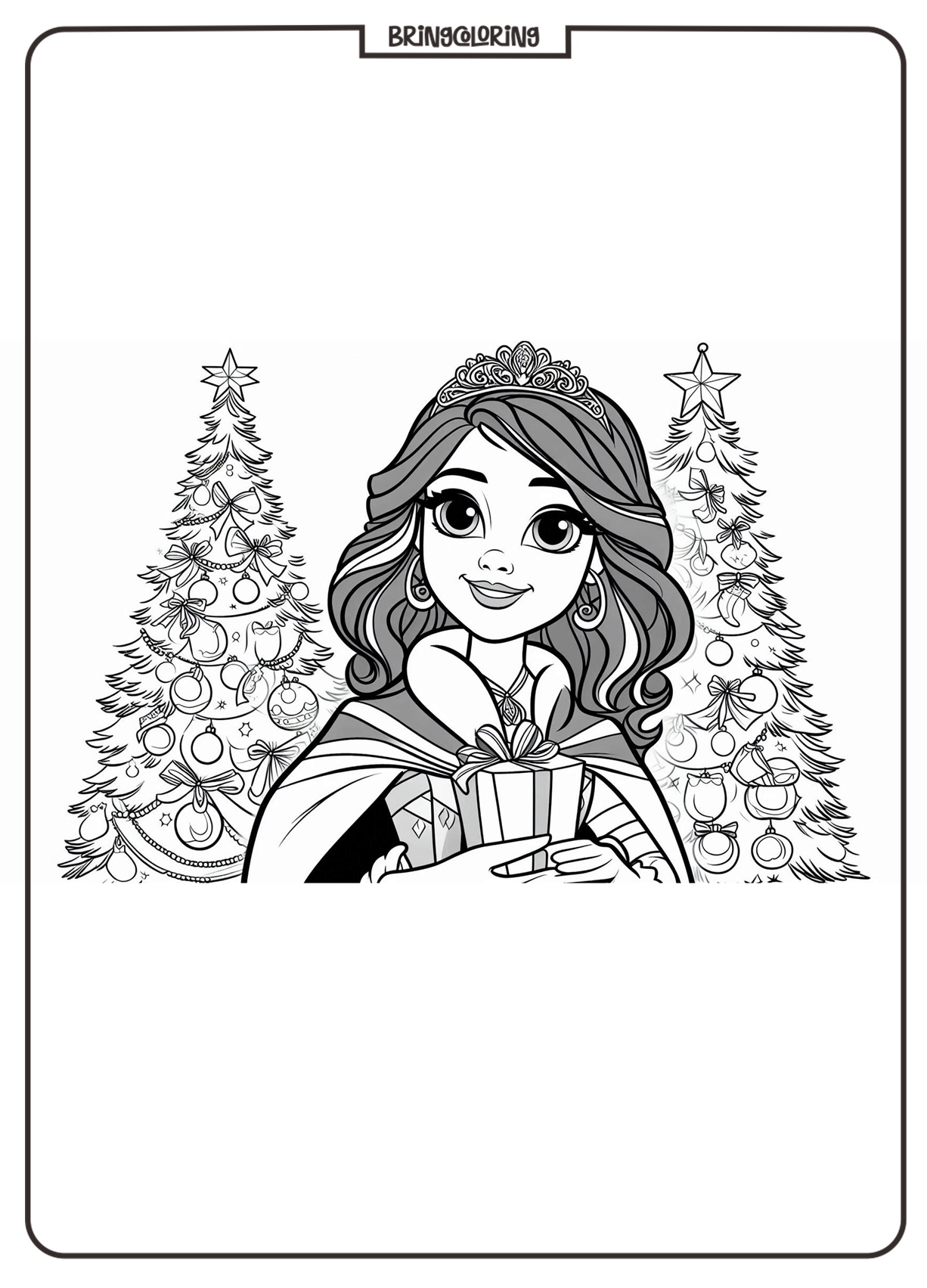 Elena of Avalor Wishes You a Merry Christmas and a Happy New Year Coloring Online