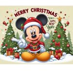 Mickey Mouse Wishes You a Merry Christmas and a Happy New Year Coloring Pages Image of Mickey Mouse Wishes You a Merry Christmas and Happy New Year