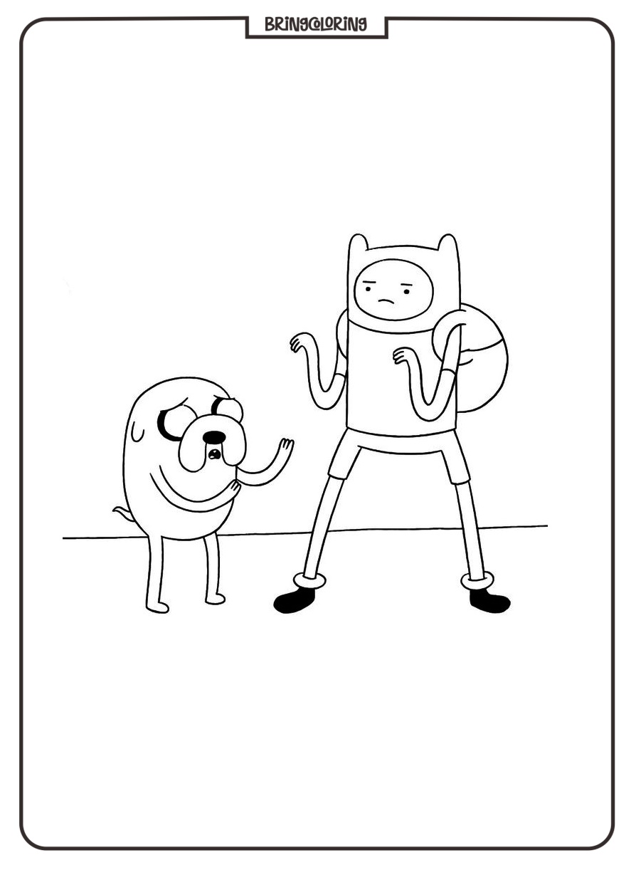 Have Fun Coloring Finn and Jake from Adventure Time! 2 Adventure Time Finn and Jake Coloring Online Page bringcoloring.com