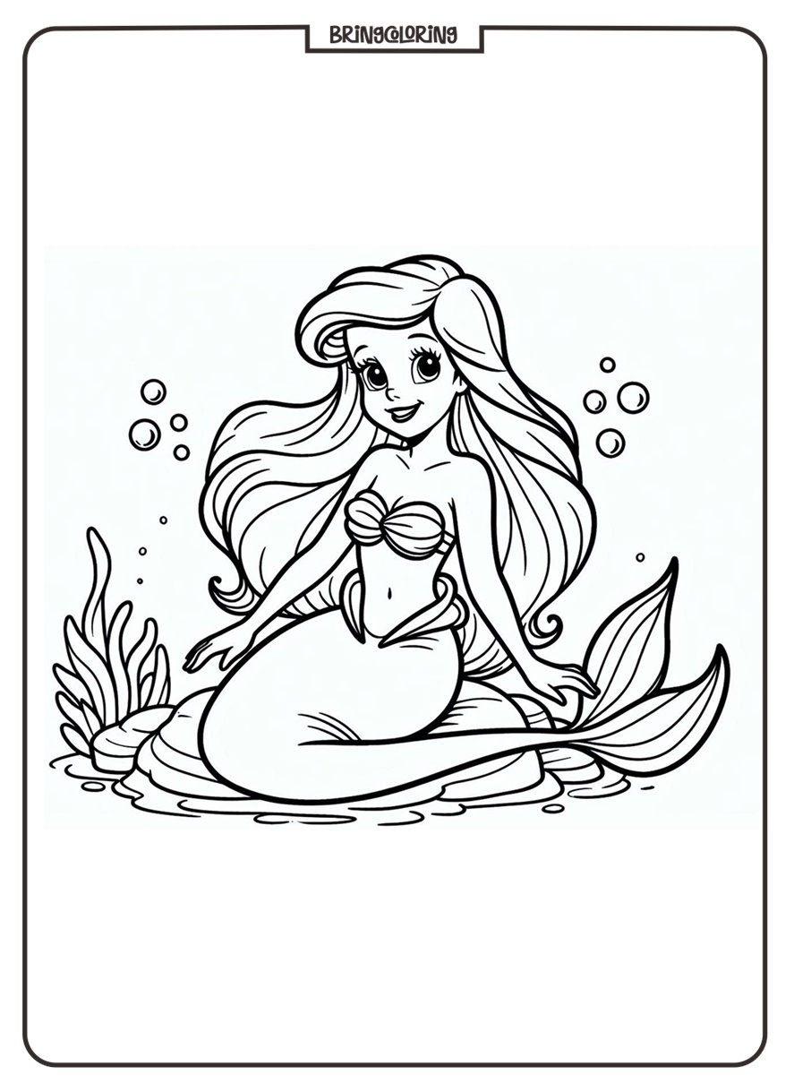 Ariel The Little Mermaid Coloring Pages bringcoloring.com