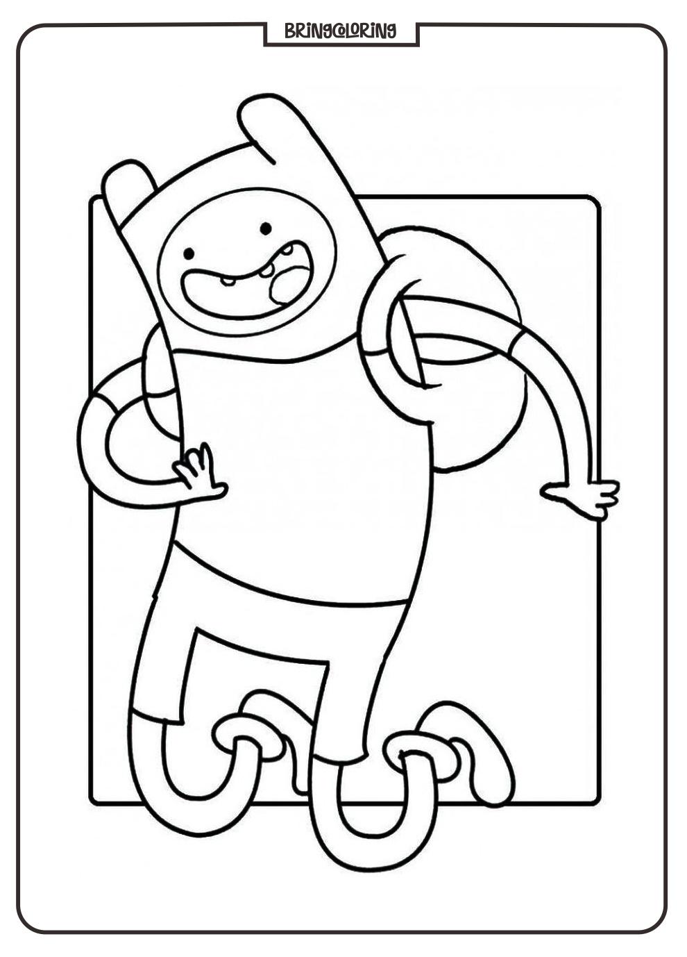 Finn from Adventure Time Coloring Pages for Kids 1 Coloring Online Page Finn Adventure Time bringcoloring.com