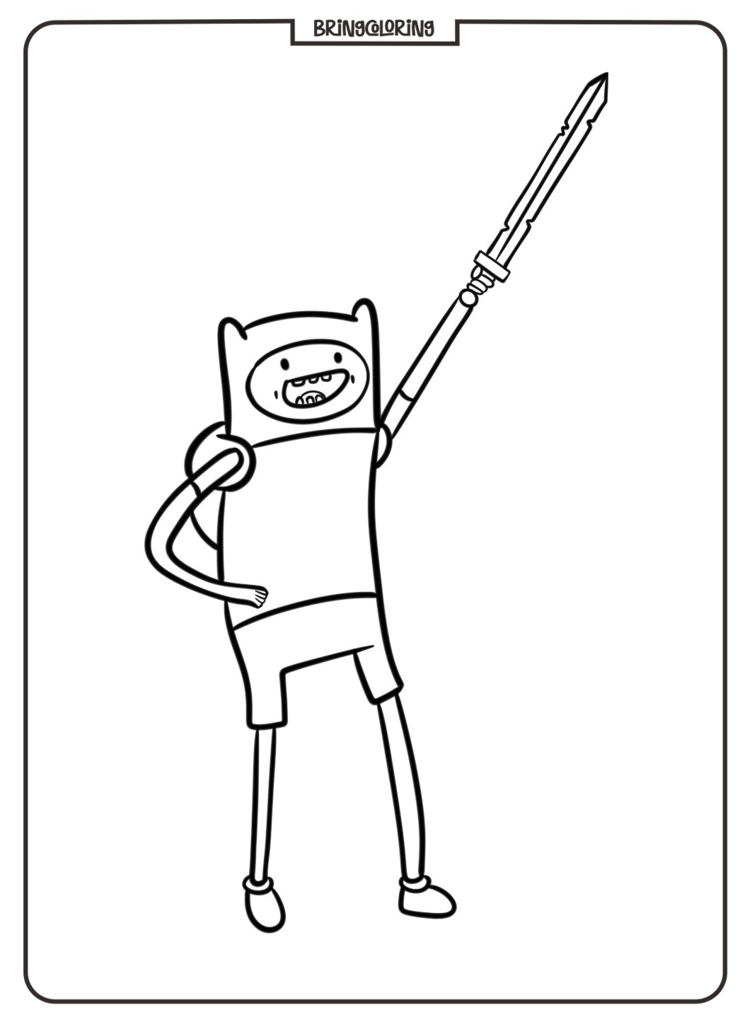 Finn from Adventure Time Coloring Pages for Kids 2 Coloring Online Pages Finn Adventure Time bringcoloring.com