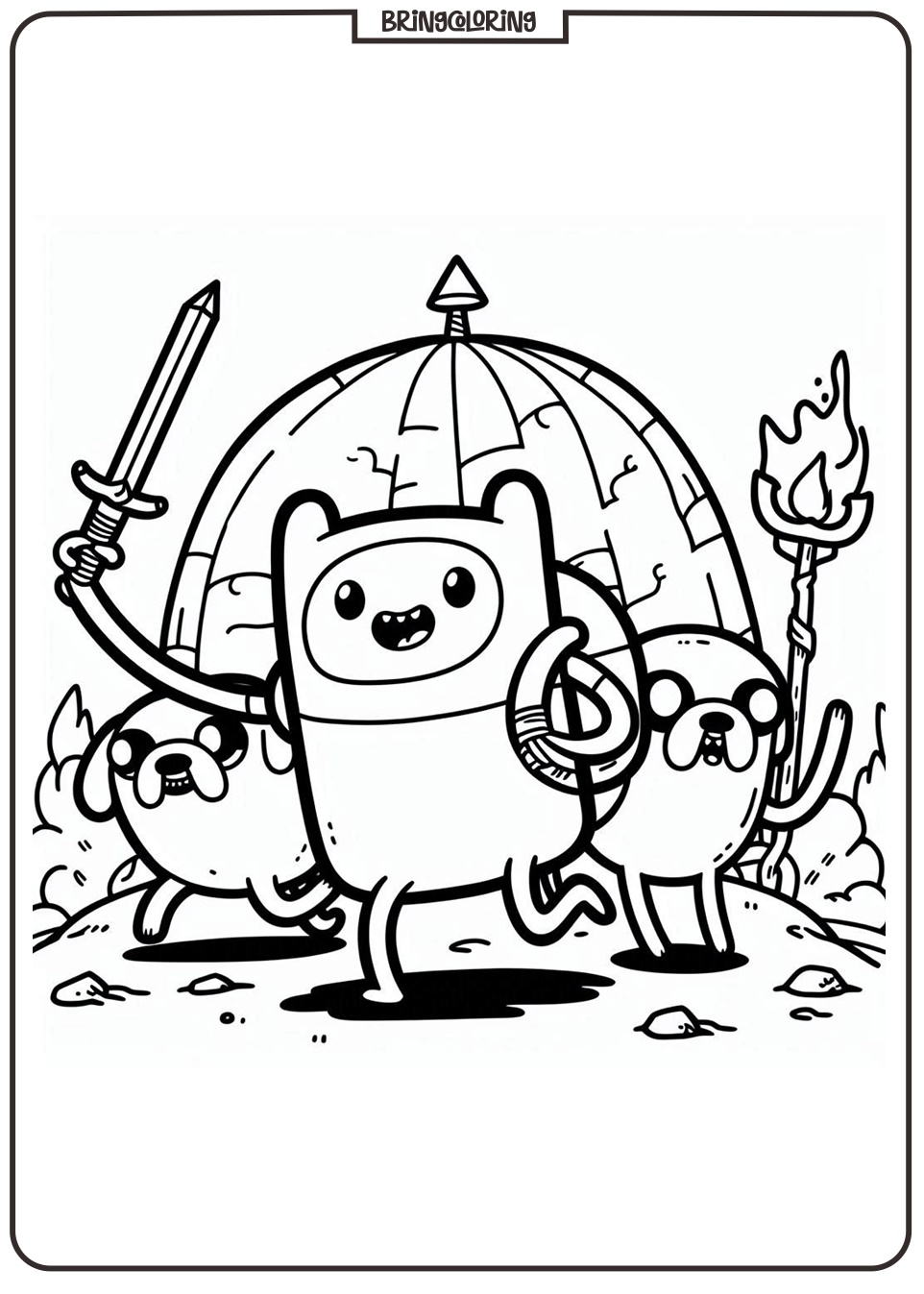 Adventure Time Coloring Pages for Kids 1 Coloring Page Adventure Time for Kids