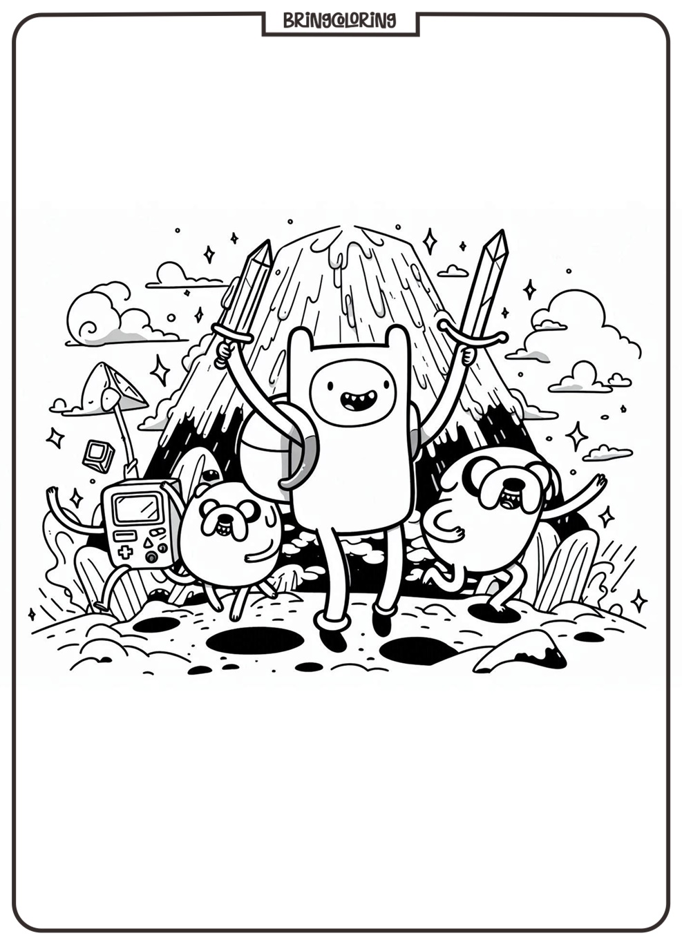 Adventure Time Coloring Pages for Kids 3 Coloring Page of Adventure Time for Kids