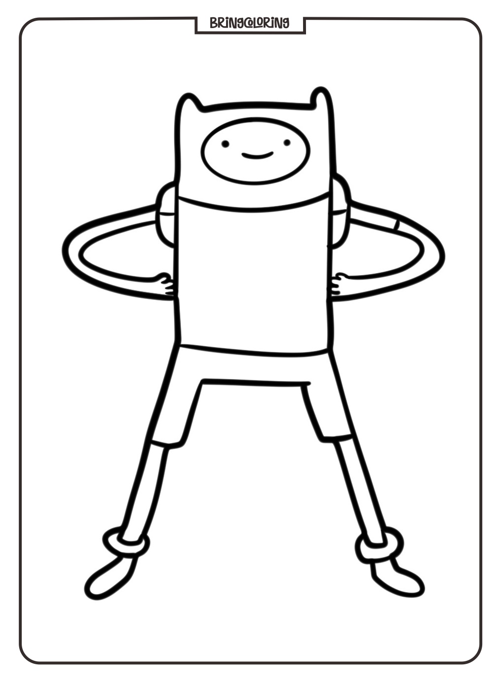 Finn from Adventure Time Coloring Pages for Kids 4 Finn The Hero Online Coloring Page for Kids