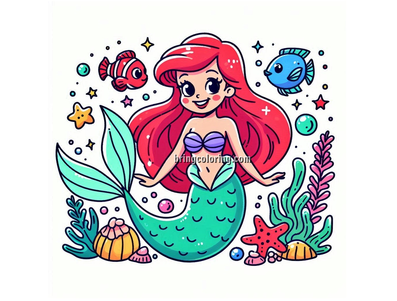 Image of Ariel The Little Mermaid Coloring