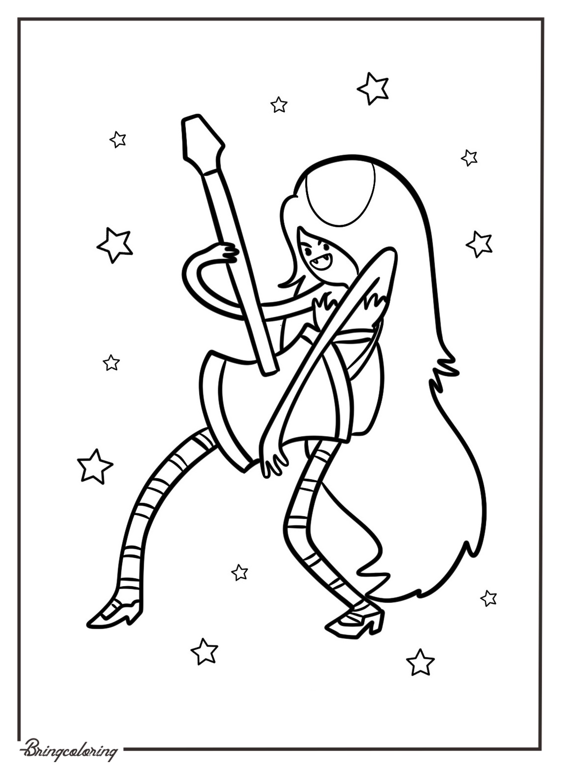 Let’s Color Marceline! 2 Marceline The Rockstar Coloring Page bringcoloring.com