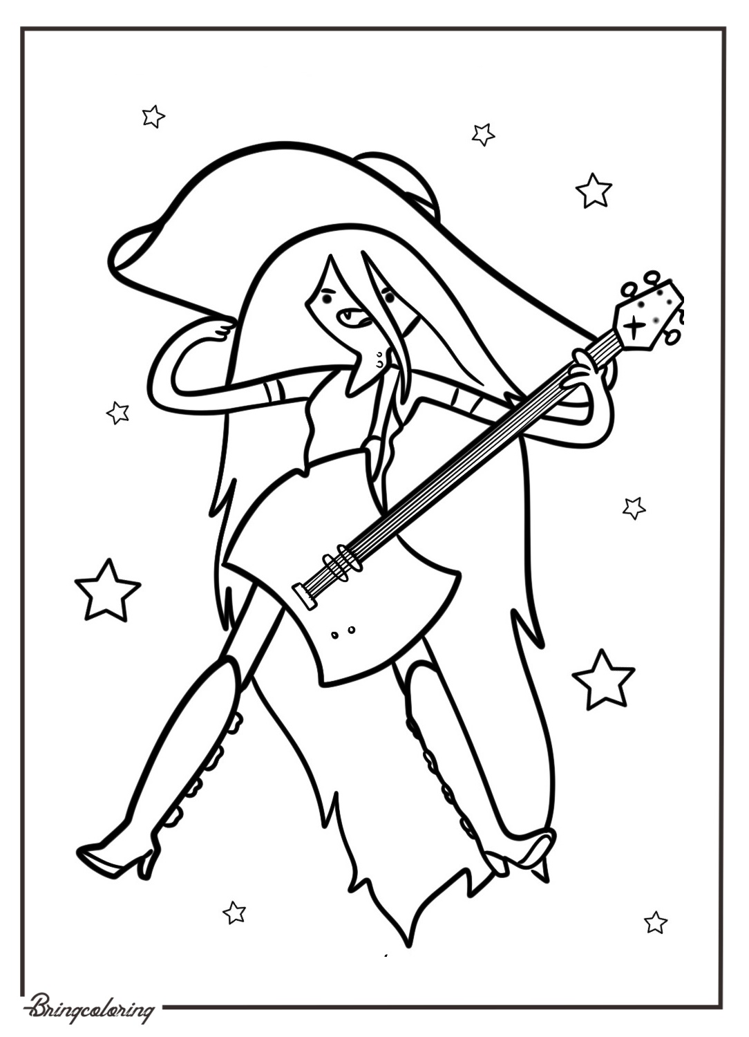 Let’s Color Marceline! 3 Sing Along With Marceline Coloring Online Pages