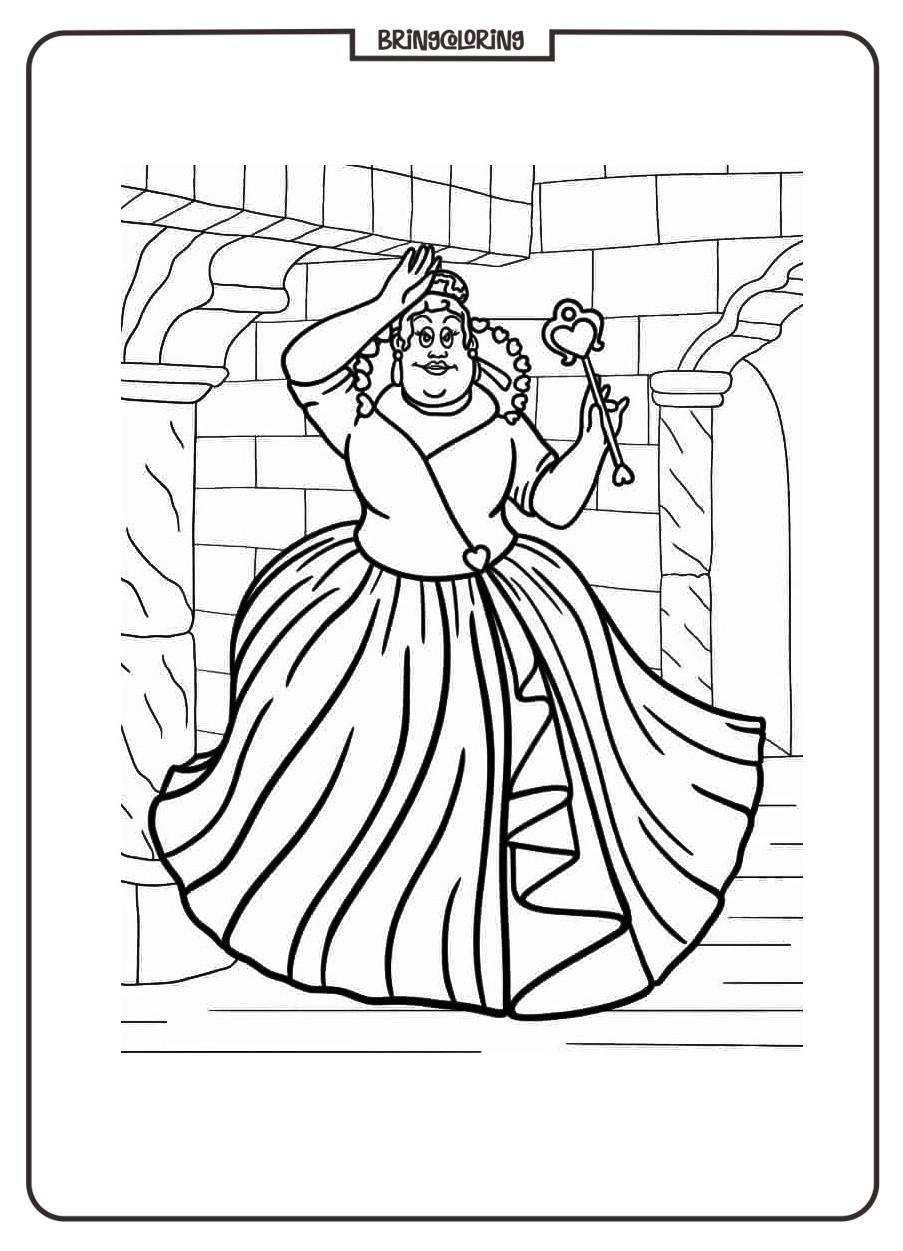 The Red Queen Alice in Wonderland Coloring Online Page bringcoloring.com