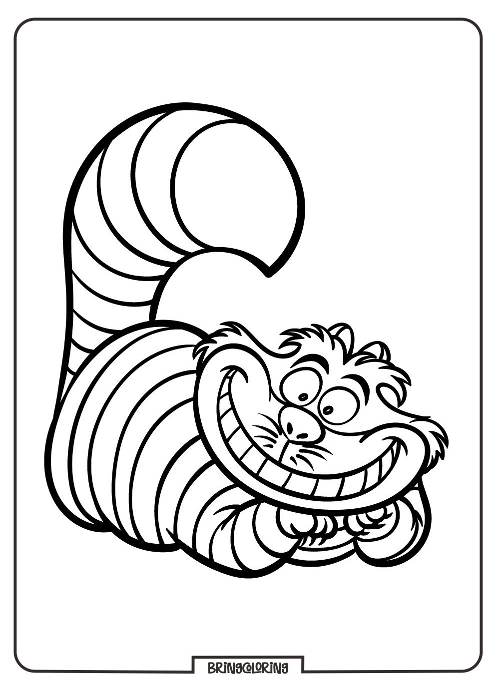 bringcoloring.com Coloring Online Pages of Cheshire Cat From Alice In Wonderland