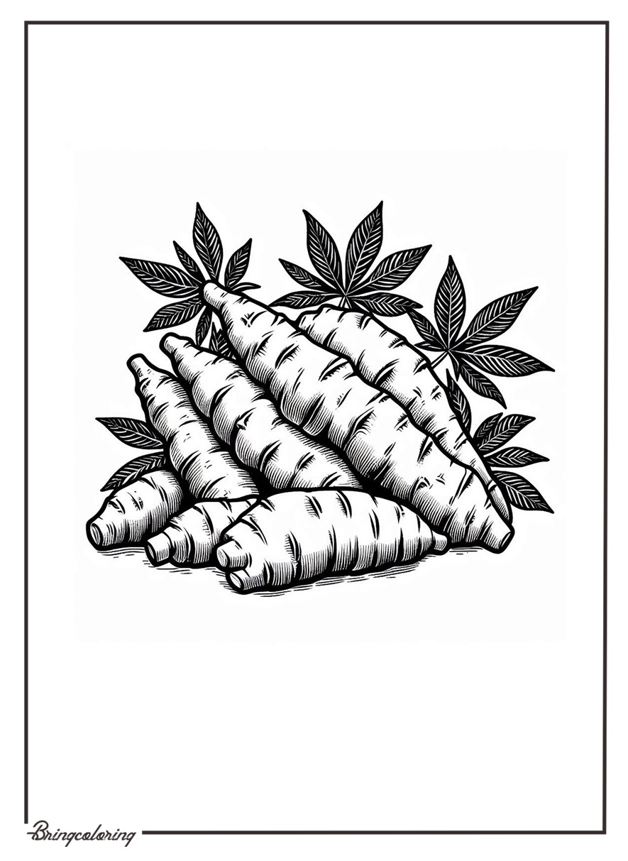 cassava coloring online page bringcoloring.com