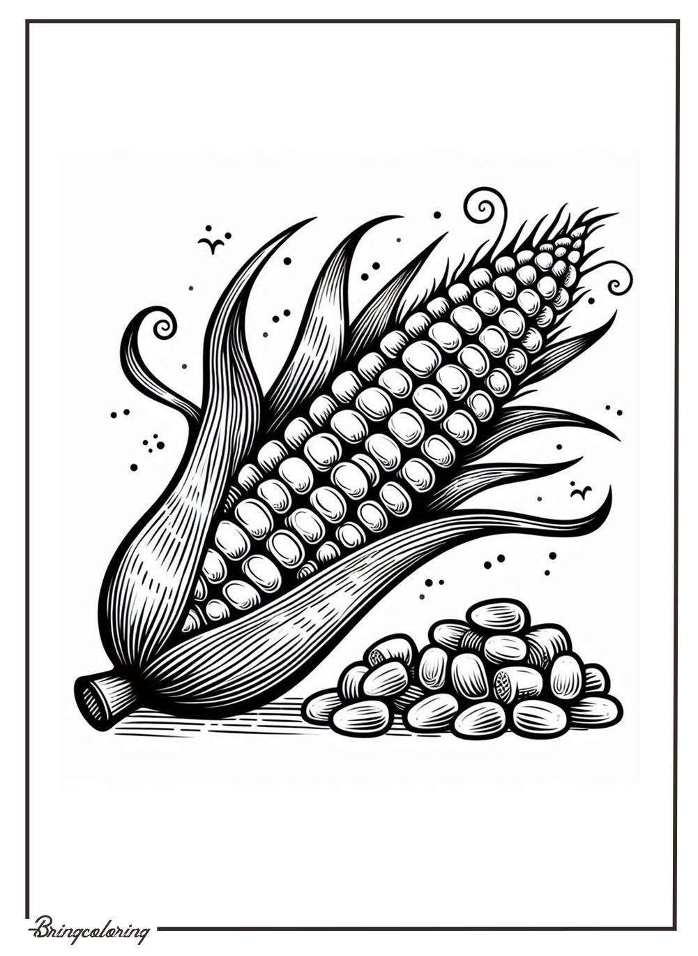 Corn Coloring Pages for Kids 1 corn coloring online pages bringcoloring.com