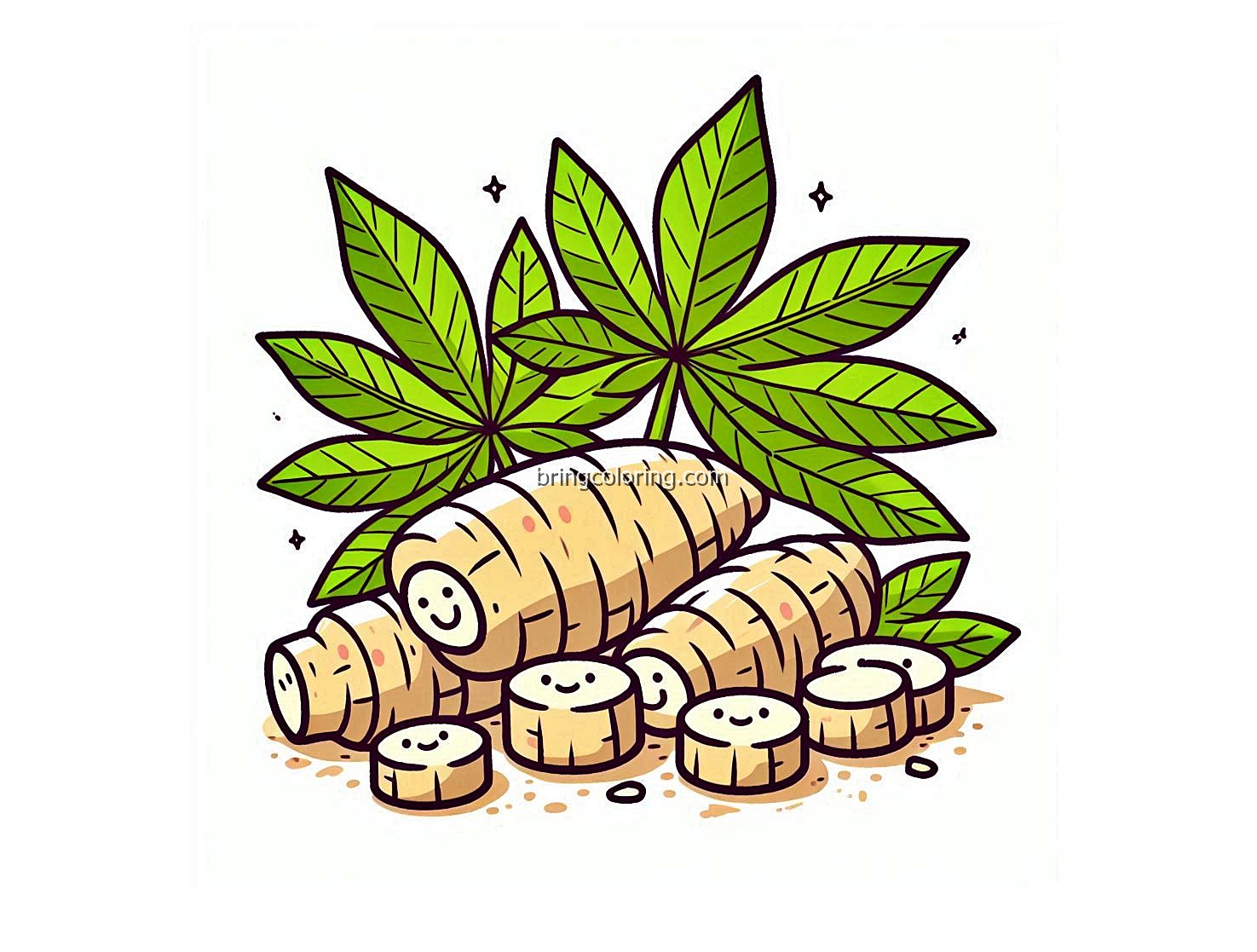 image of cassava coloring