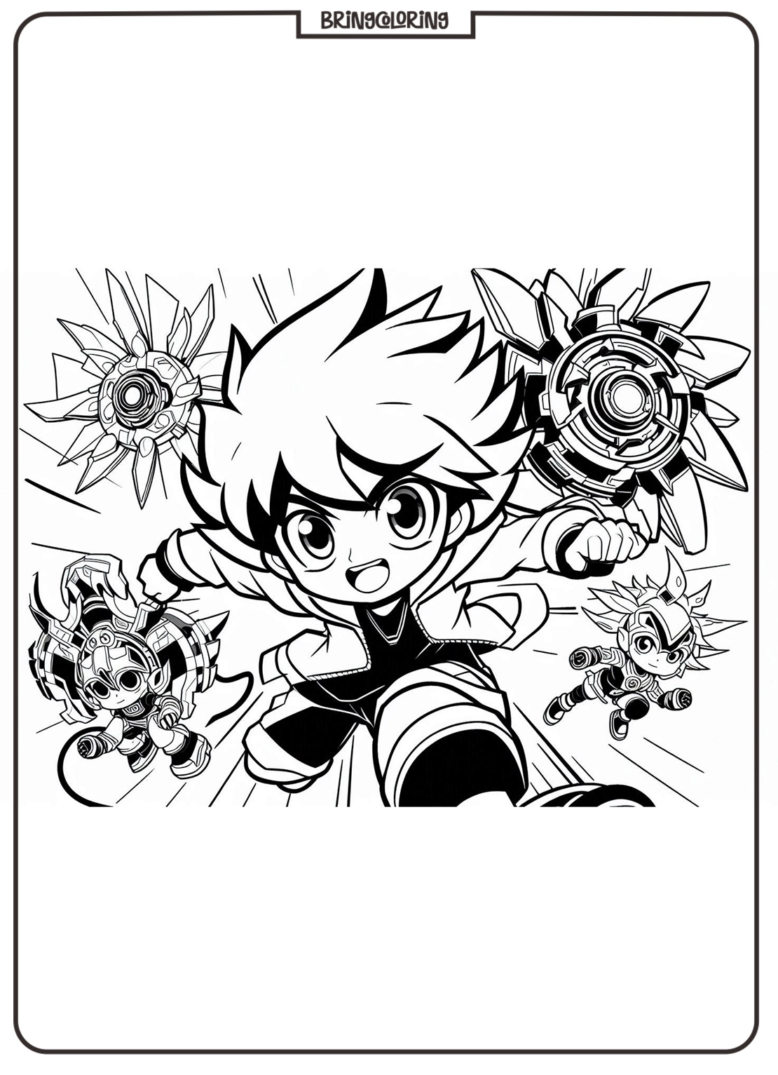 Beyblade Burst Coloring Online Page for Kid bringcoloring.com