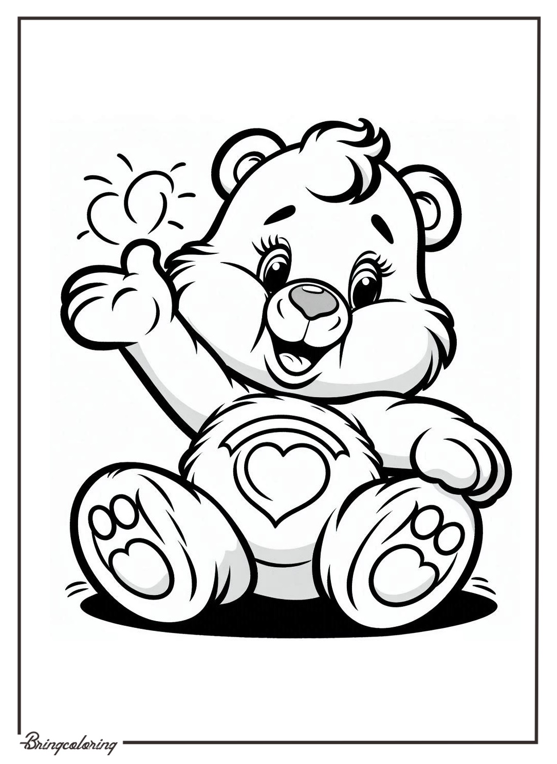 Care Bear Coloring Page for Kids bringcoloring.com