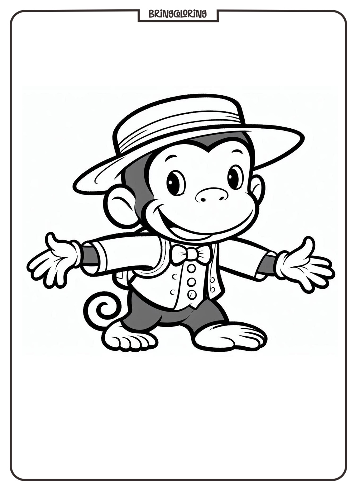 Curious George Coloring Page bringcoloring.com